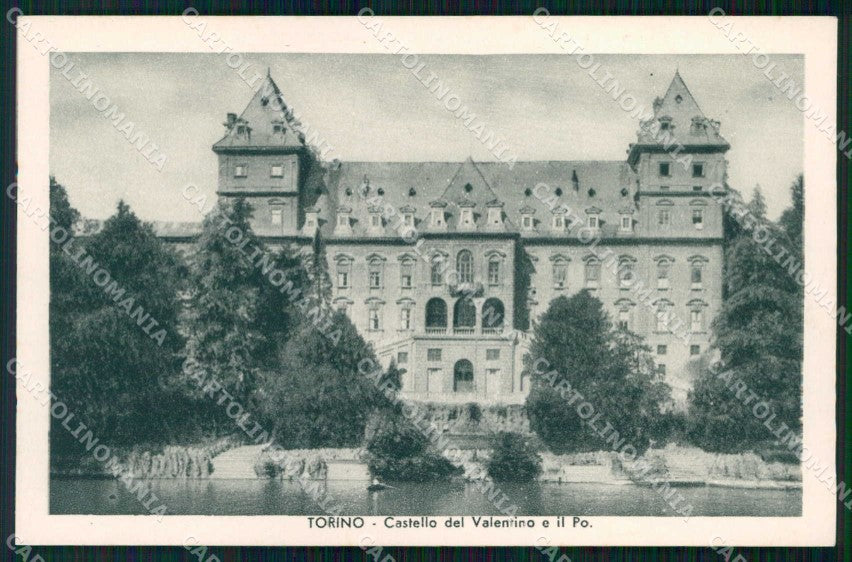 Torino Città Castello del Valentino Fiume Po cartolina RT3473 – fronte
