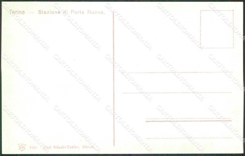 Torino Città Stazione di Porta Nuova Tobler 7103 cartolina RT3475 – retro