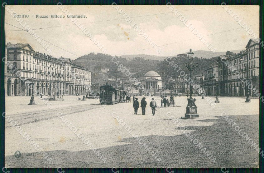 Torino Città Piazza Vittorio Emanuele Tram Brunner 4581 cartolina RT3479 – fronte