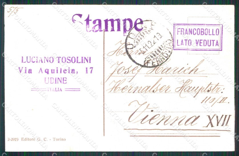 Torino Città Saluto da Piazza Castello Tram Via Roma cartolina RT3482 – retro
