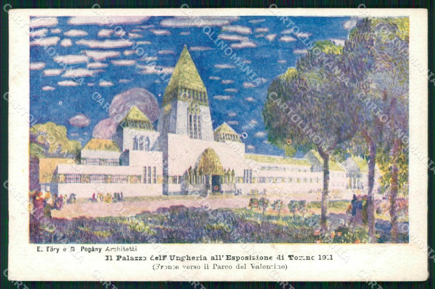Torino Città Palazzo dell'Ungheria Esposizione cartolina RT3485 – fronte