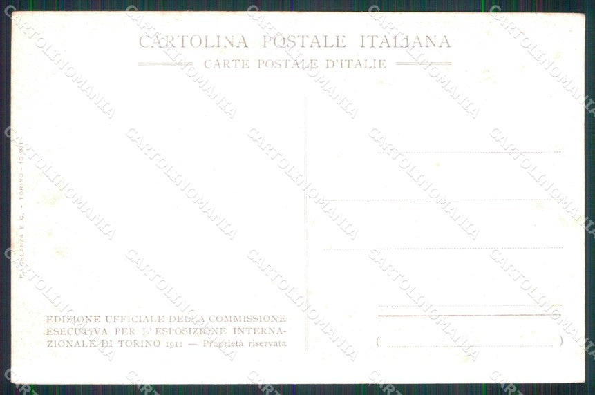 Torino Città Palazzo dell'Ungheria Esposizione cartolina RT3485 – retro