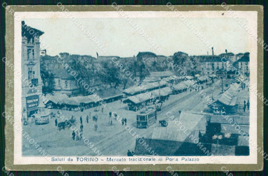 Torino Città Saluti da Mercato di Porta Palazzo ABRASA cartolina RT3487 – fronte