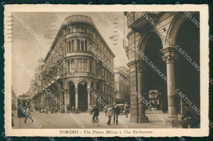 Torino Città Via Pietro Micca Tram Via Barbaroux cartolina RT3492 – fronte