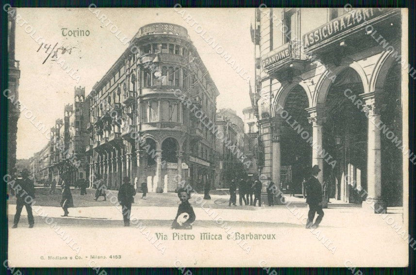 Torino Città Via Pietro Micca Barbaroux Modiano 4153 cartolina RT3493 – fronte