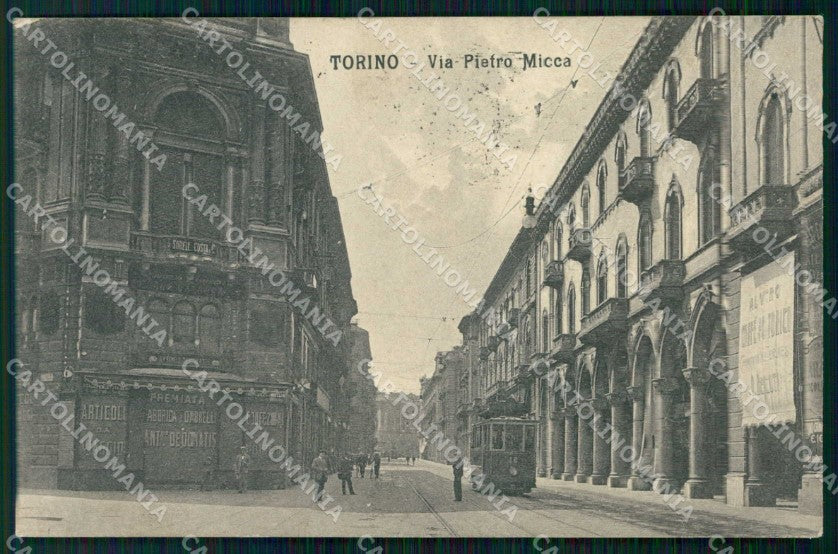Torino Città Via Pietro Micca Tram cartolina RT3494 – fronte