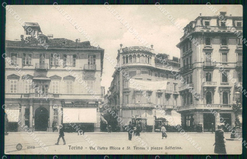 Torino Città Via Micca Tram Piazza Solferino Brunner 4562 cartolina RT3497 – fronte