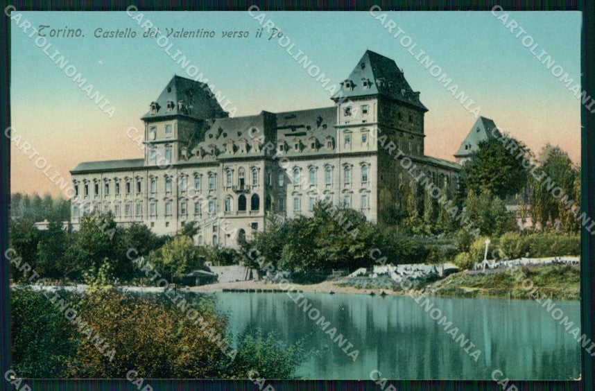 Torino Città Castello del Valentino Fiume Po Foto cartolina RT3512 – fronte
