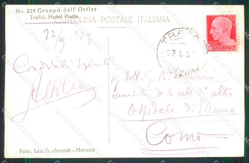 Bolzano Stelvio Trafoi Hotel Posta Foto cartolina RT3548 – retro