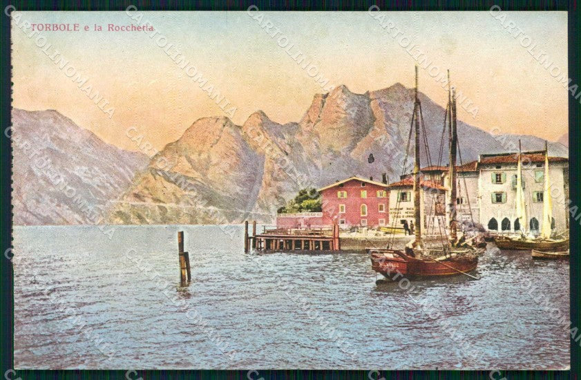 Trento Torbole Lago di Garda Rocchetta Barche cartolina RT3559 – fronte