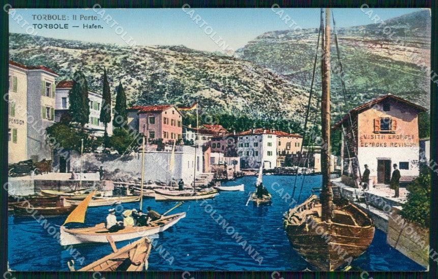 Trento Torbole Porto con Barche Lago di Garda cartolina RT3561 – fronte