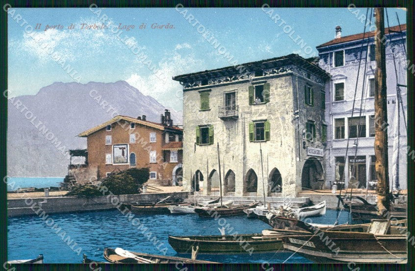 Trento Torbole Lago di Garda Porto con Barche cartolina RT3576 – fronte