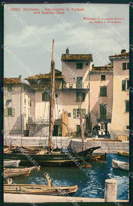 Trento Torbole Lago di Garda Porto con Barche cartolina RT3579 – fronte