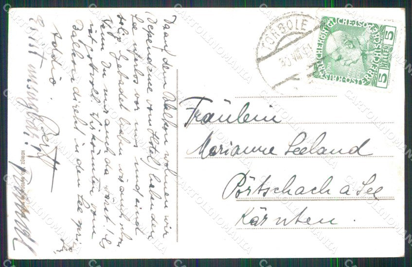 Trento Torbole Lago di Garda Porto con Barche cartolina RT3579 – retro