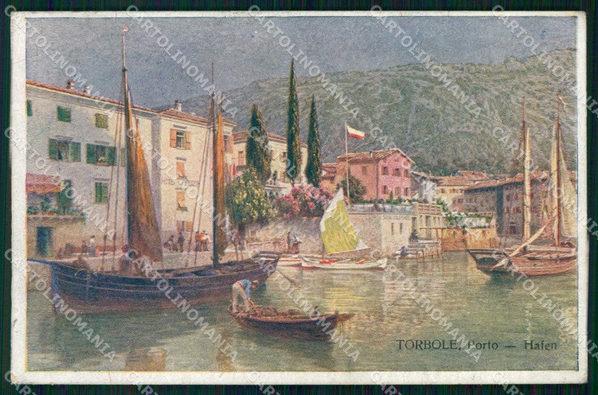 Trento Torbole Lago di Garda Porto con Barche cartolina RT3594 – fronte
