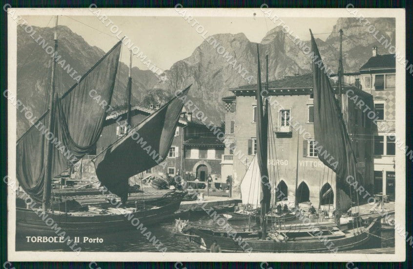 Trento Torbole Lago di Garda Porto con Barche Foto cartolina RT3621 – fronte