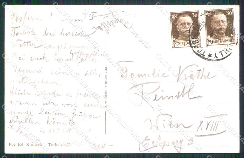 Trento Torbole Lago di Garda Via Pescicoltura Foto cartolina RT3622 – retro