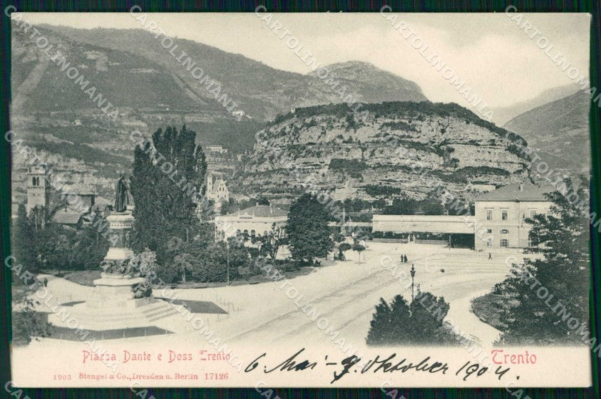 Trento Città Piazza Dante Doss Stengel 17126 cartolina RT3633 – fronte