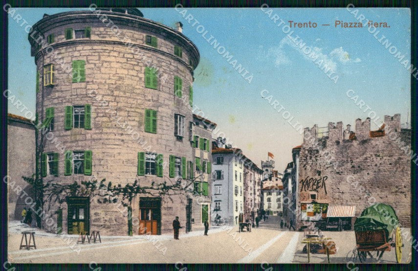 Trento Città Piazza Fiera cartolina RT3637 – fronte