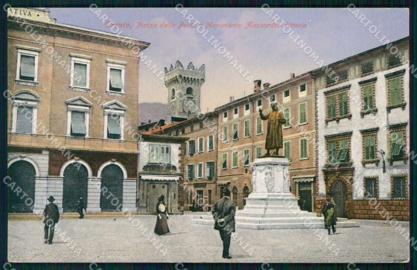 Trento Città Piazza della Posta Monumento Alessandro Vittoria cartolina RT3639 – fronte