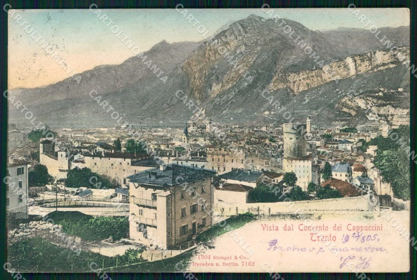 Trento Città Vista dal Convento dei Cappuccini Stengel 7162 cartolina RT3641 – fronte