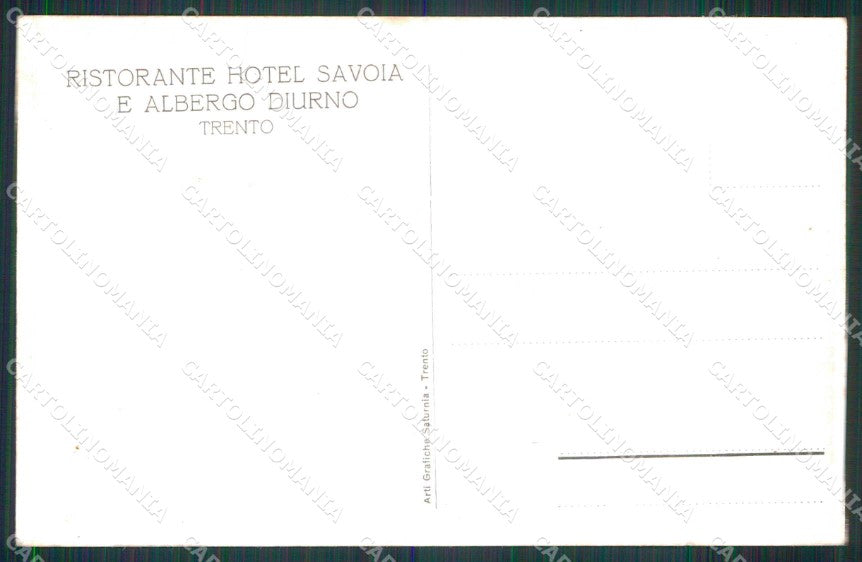 Trento Città Ristorante Hotel Savoia Foto cartolina RT3652 – retro