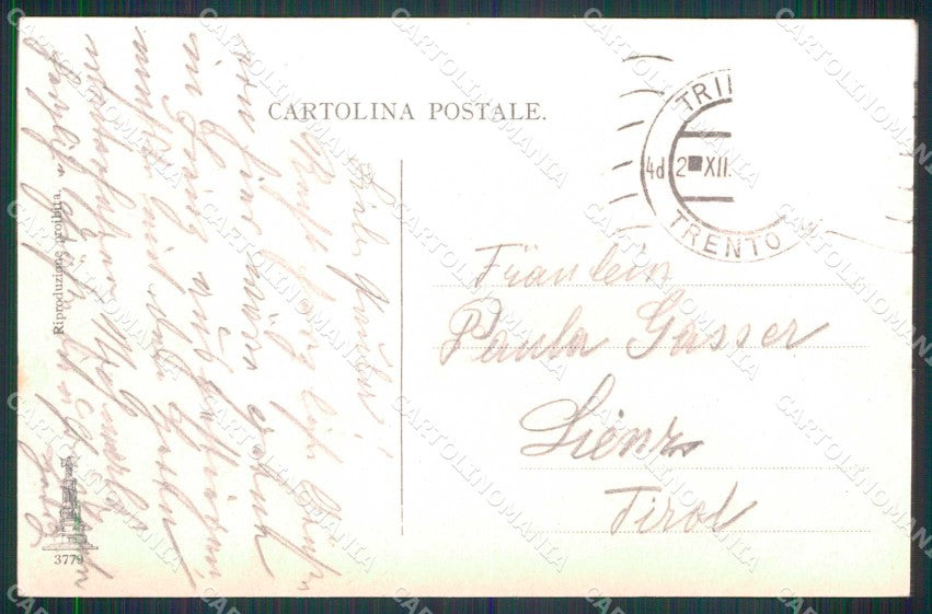 Trento Città Castello del Buon Consiglio Calesse ABRASA cartolina RT3657 – retro