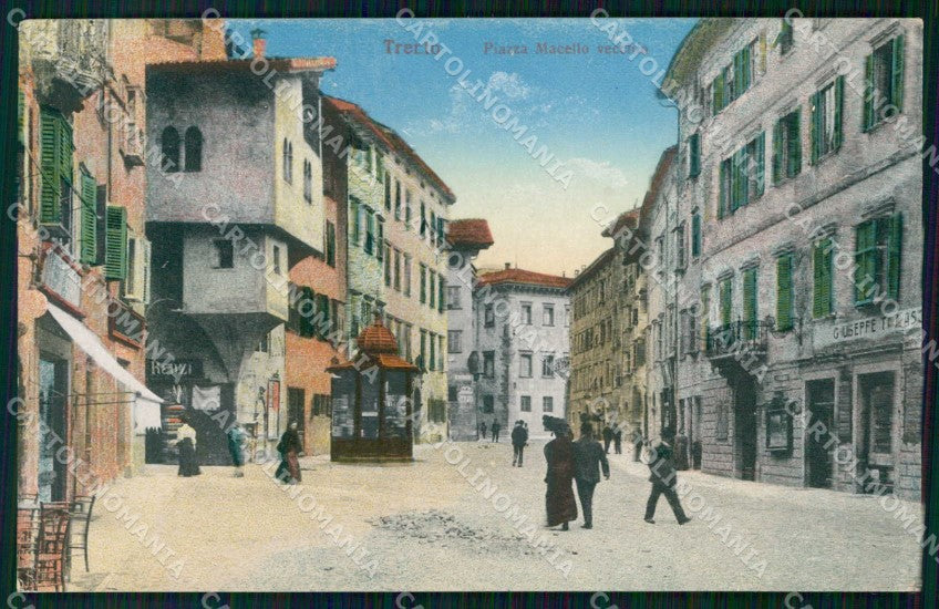 Trento Città Piazza Macello Vecchio cartolina RT3659 – fronte