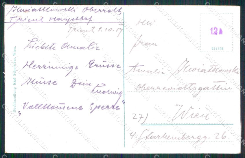 Trento Città Piazza Macello Vecchio cartolina RT3679 – retro