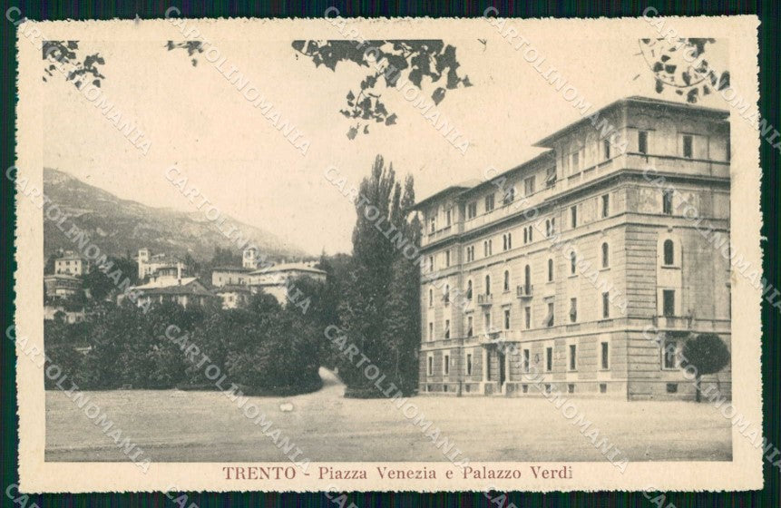 Trento Città Piazza Venezia Palazzo Verdi cartolina RT3681 – fronte
