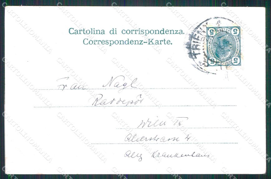 Trento Città Passerella Canale Adige Vecchio cartolina RT3682 – retro