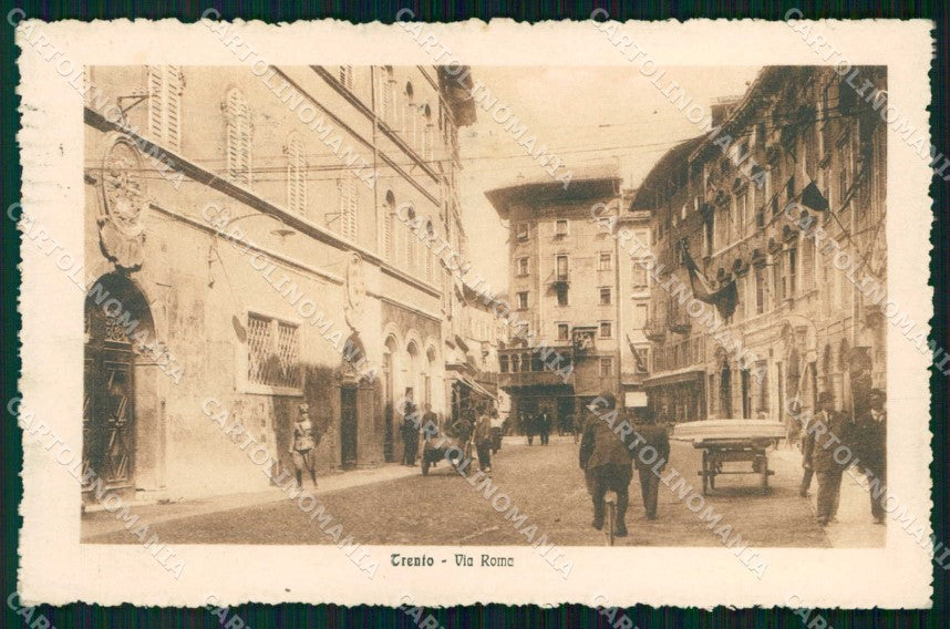 Trento Città Via Roma cartolina RT3687 – fronte