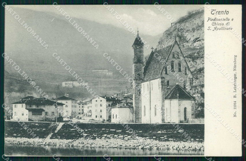 Trento Città Piedicastello Chiesa Sant'Apollinare cartolina RT3705 – fronte