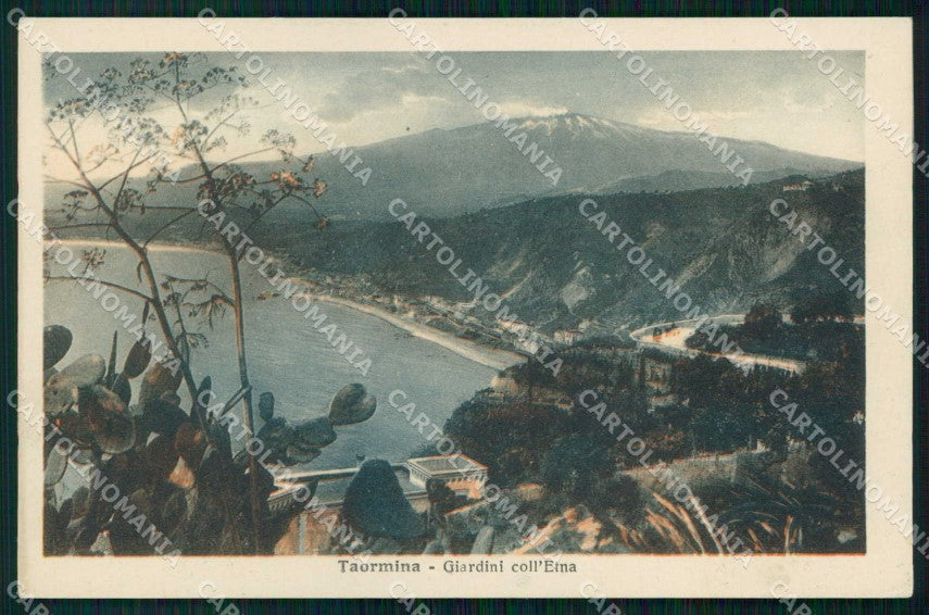 Messina Taormina Giardini coll'Etna cartolina RT3715 – fronte