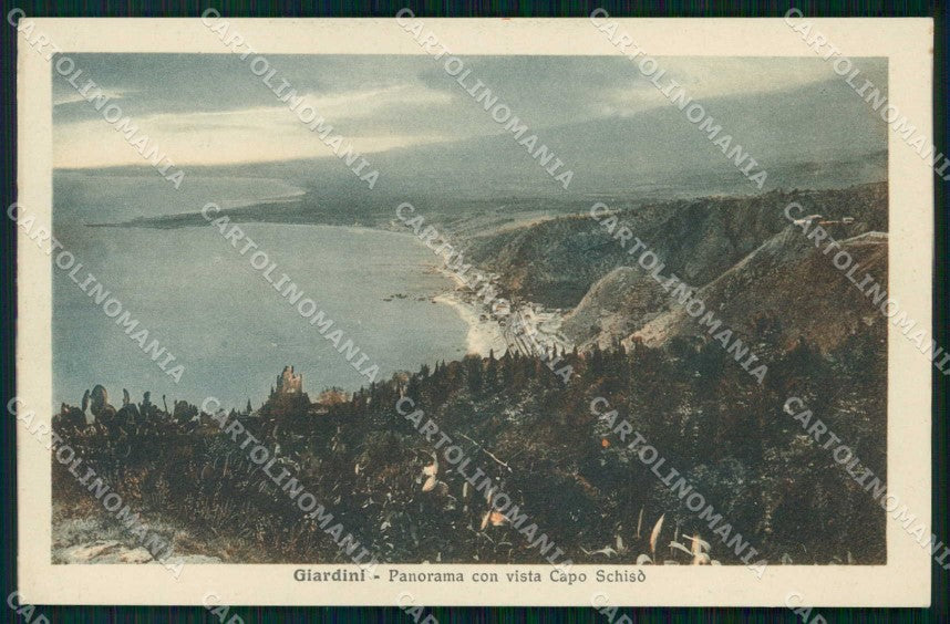 Messina Taormina Giardini Vista Capo Schisò cartolina RT3720 – fronte
