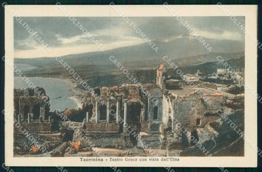 Messina Taormina Teatro Greco Vista Etna cartolina RT3721 – fronte