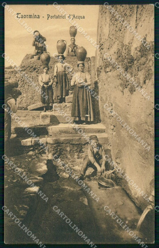 Messina Taormina Portatrici d'Acqua Mestieri cartolina RT3725 – fronte