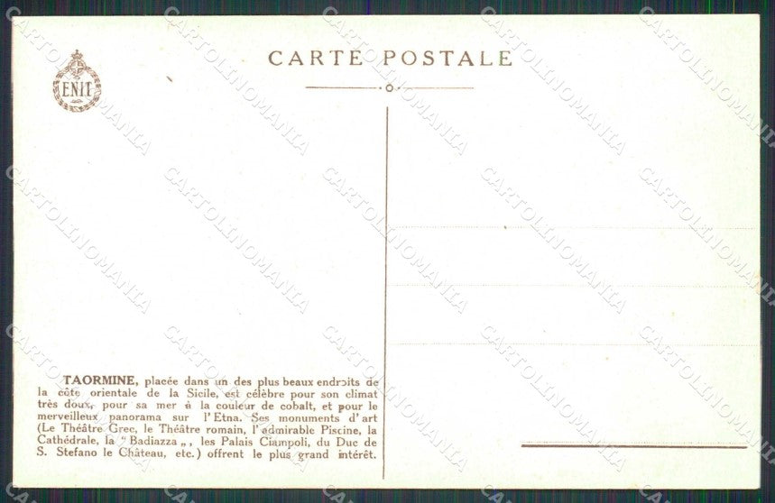 Messina Taormina Enit cartolina RT3726 – retro