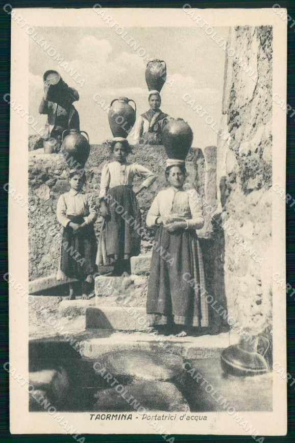 Messina Taormina Portatrici d'Acqua Mestieri cartolina RT3728 – fronte