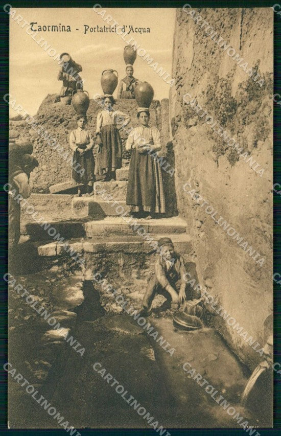 Messina Taormina Portatrici d'Acqua Mestieri cartolina RT3737 – fronte