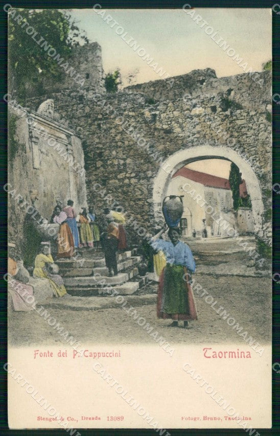 Messina Taormina Fonte dei Padri Cappuccini Stengel 13089 cartolina RT3738 – fronte