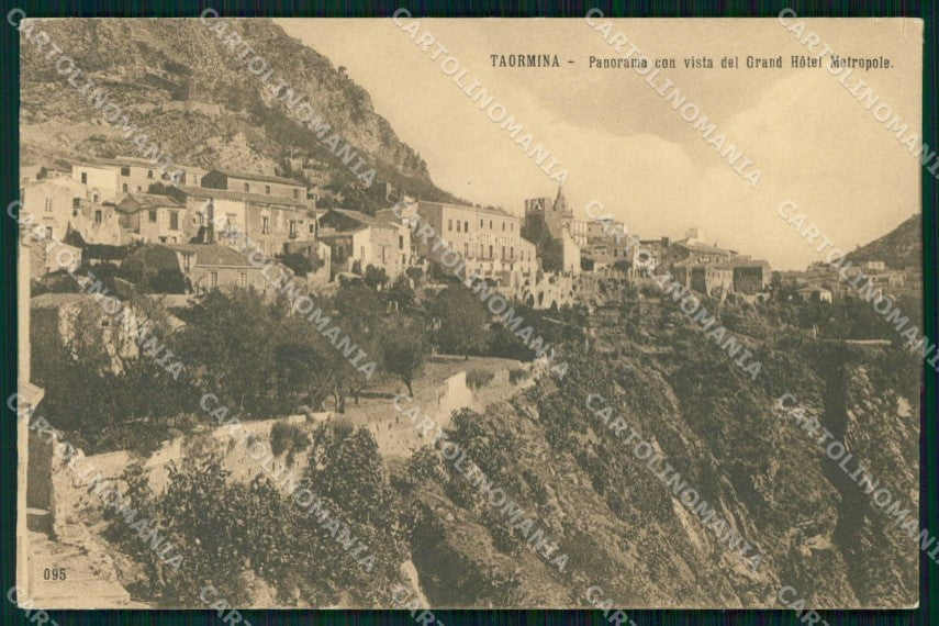 Messina Taormina Vista del Grand Hotel Metropole cartolina RT3768 – fronte