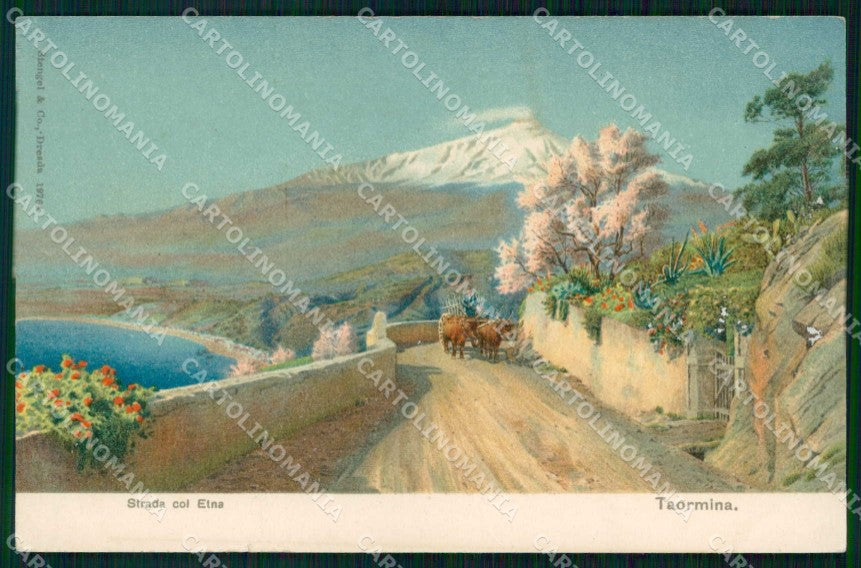 Messina Taormina Strada con Etna Stengel 19764 cartolina RT3771 – fronte