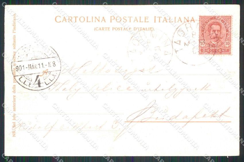 Messina Taormina Etna in Eruzione Bocca Centrale cartolina RT3795 – retro