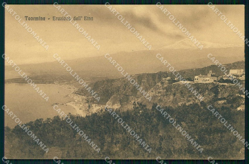 Messina Taormina Eruzione dell'Etna cartolina RT3817 – fronte