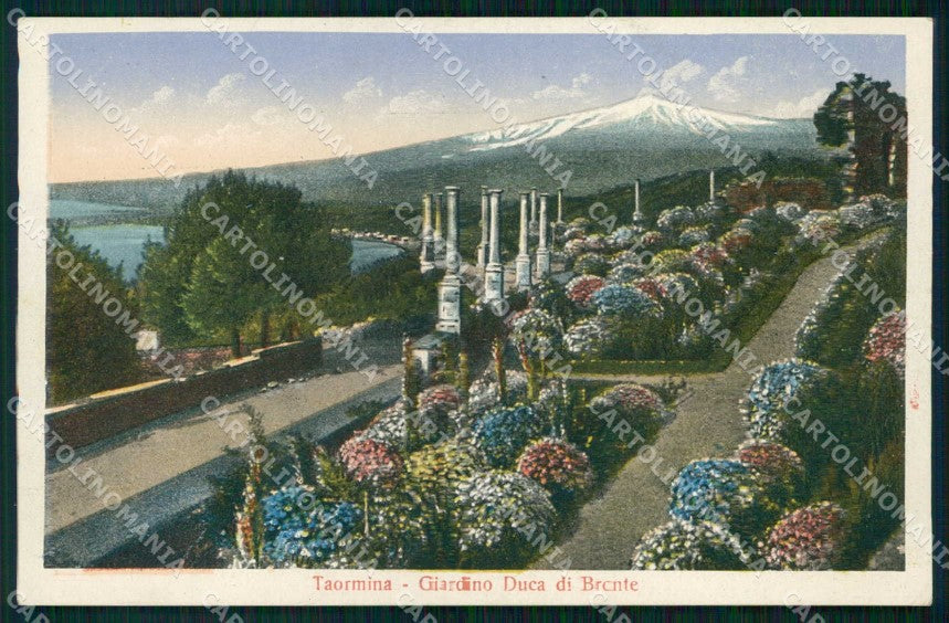 Messina Taormina Giardino Duca di Bronte cartolina RT3820 – fronte