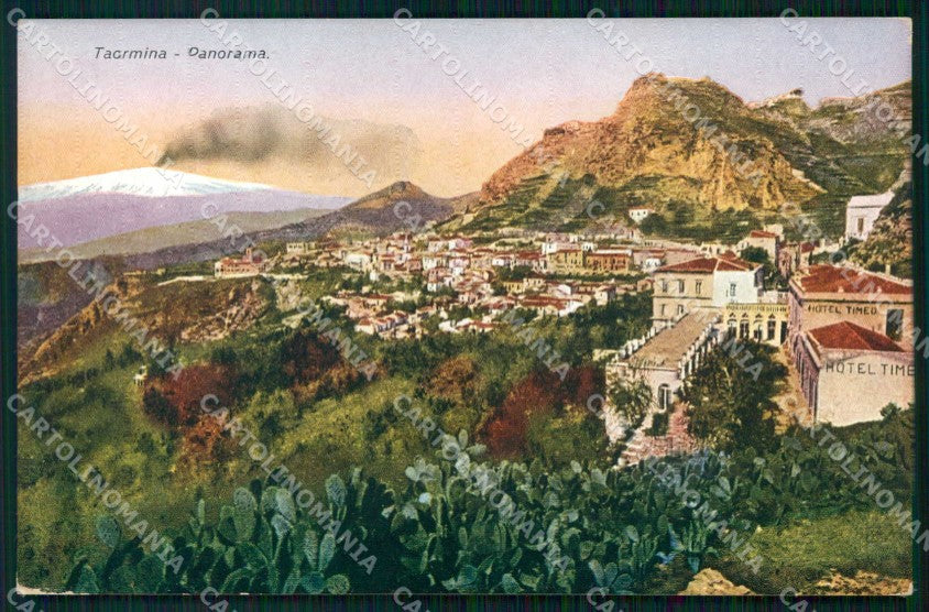 Messina Taormina Panorama con Etna cartolina RT3826 – fronte