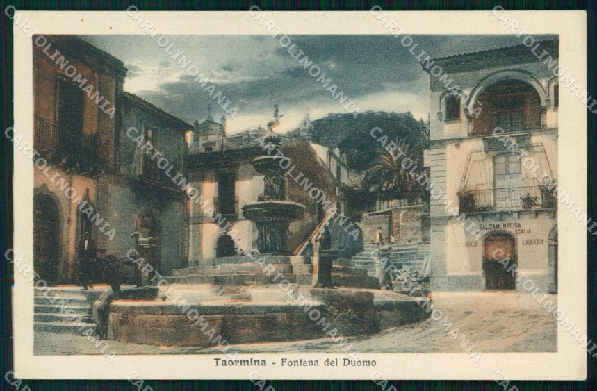 Messina Taormina Fontana del Duomo Chiaro di Luna cartolina RT3836 – fronte
