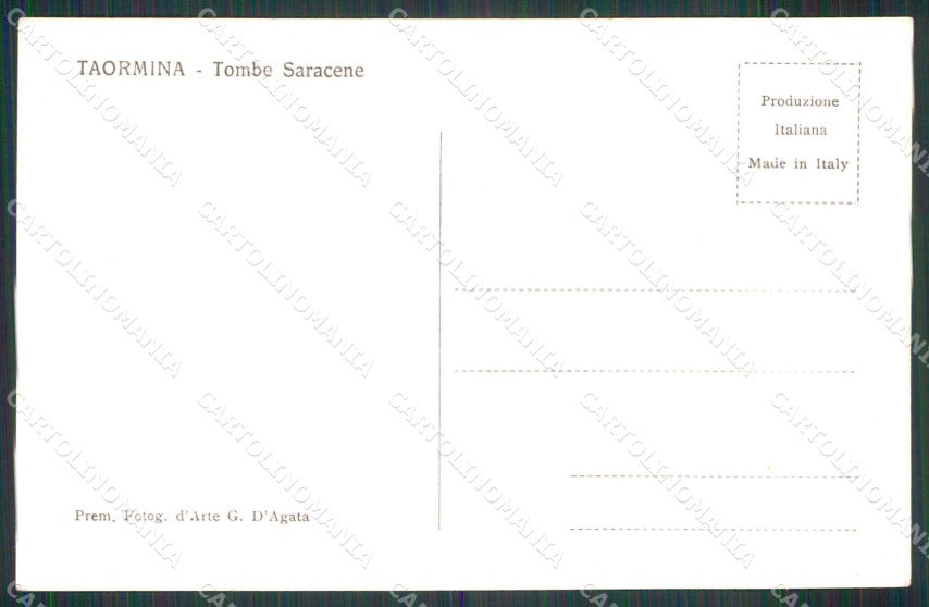Messina Taormina Tombe Saracene Foto cartolina RT3850 – retro