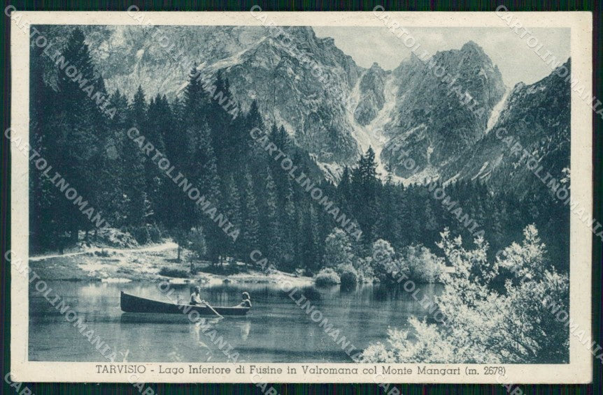 Udine Tarvisio Lago Inferiore Fusine Valromana Monte Mangart cartolina RT3877 – fronte